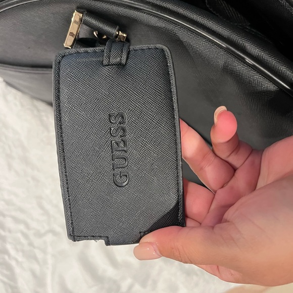 Guess duffle bag leather travel suitcase black logo versatile dome KORRY epi - Picture 6 of 14